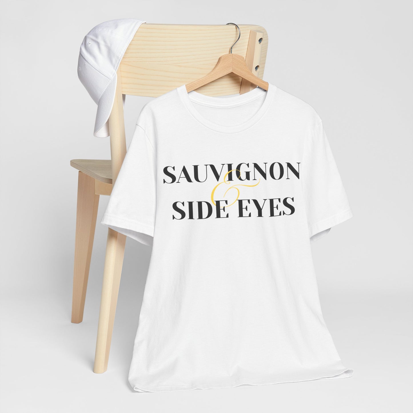 Sauvignon & Side Eyes Unisex Jersey Tee - Perfect for Wine Lovers