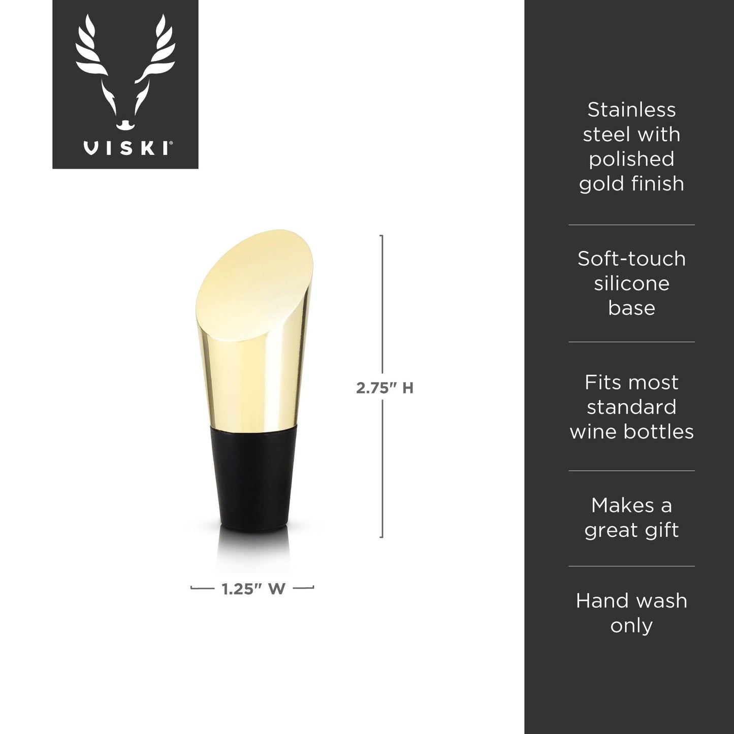 Luxe Gold-Plated Heavyweight Bottle Stopper by Belmont