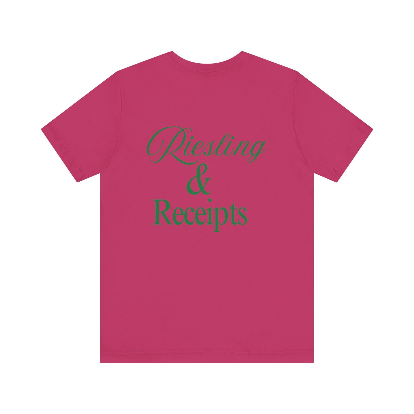 Riesling & Receipts Unisex Jersey Tee - Perfect for Wine Lovers