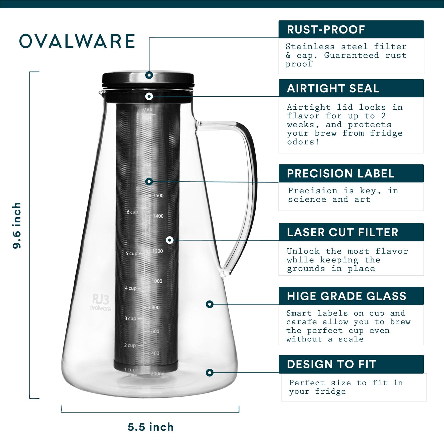 Cold Brew Elevated - Ovalware 1.5L Iced Coffee Maker