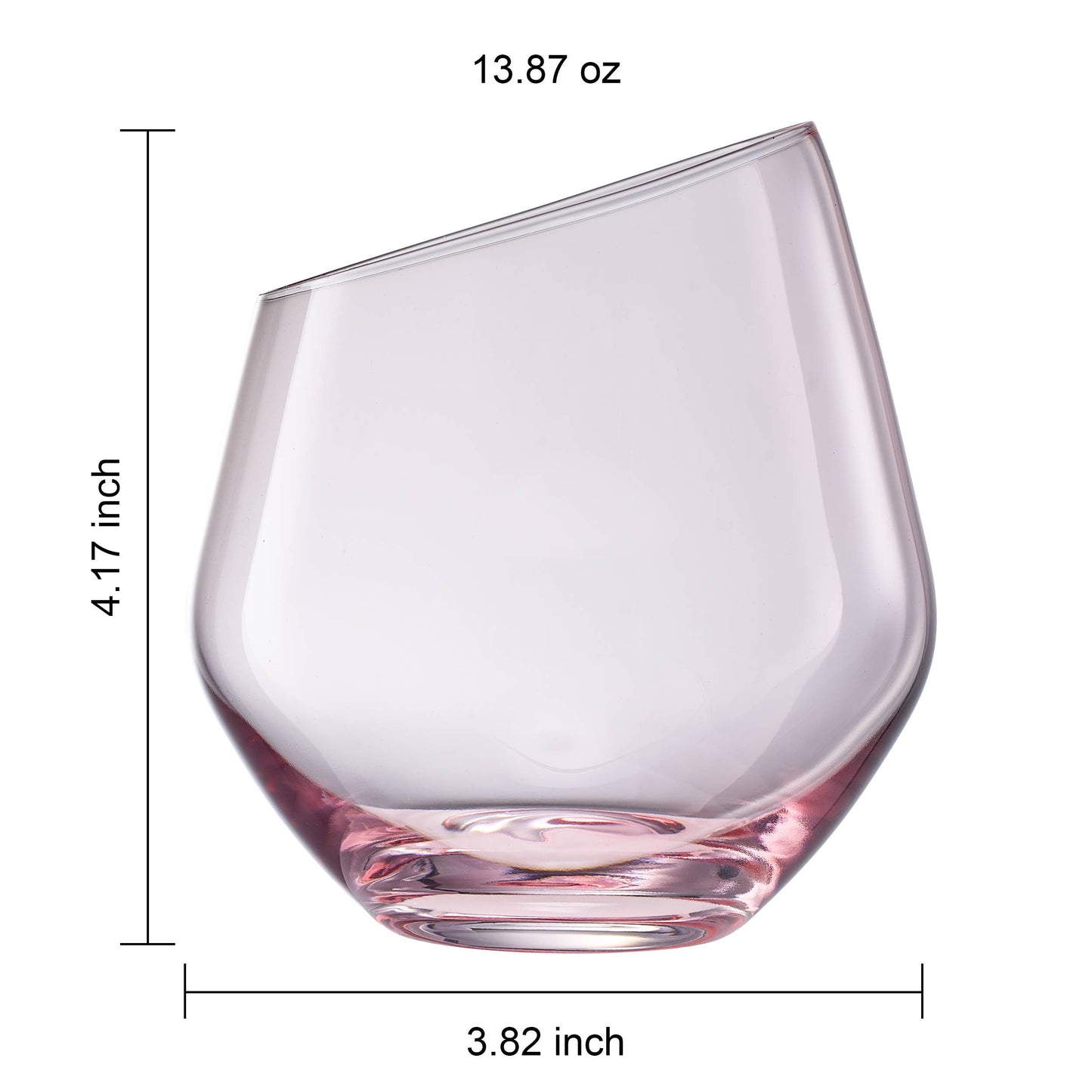 Blushvue Stemless Pink Wine Glasses | Set of 2 | 13.8oz
