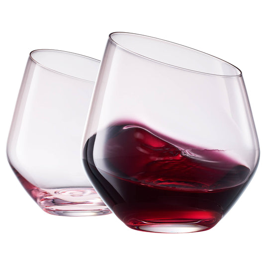 Blushvue Stemless Pink Wine Glasses | Set of 2 |  13.8oz
