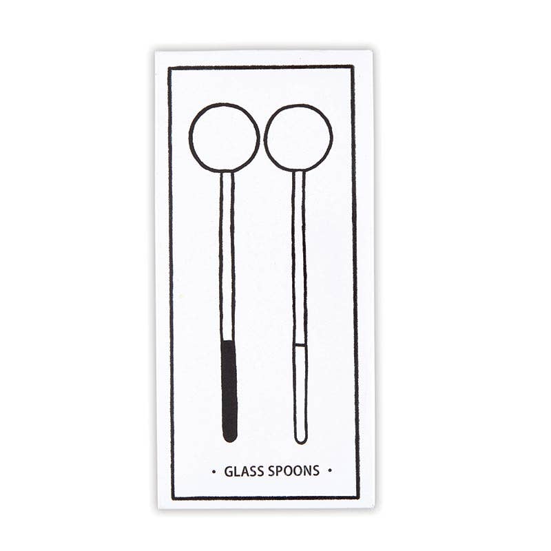 Noire & Blanc Dipped Glass Spoons - Black + White