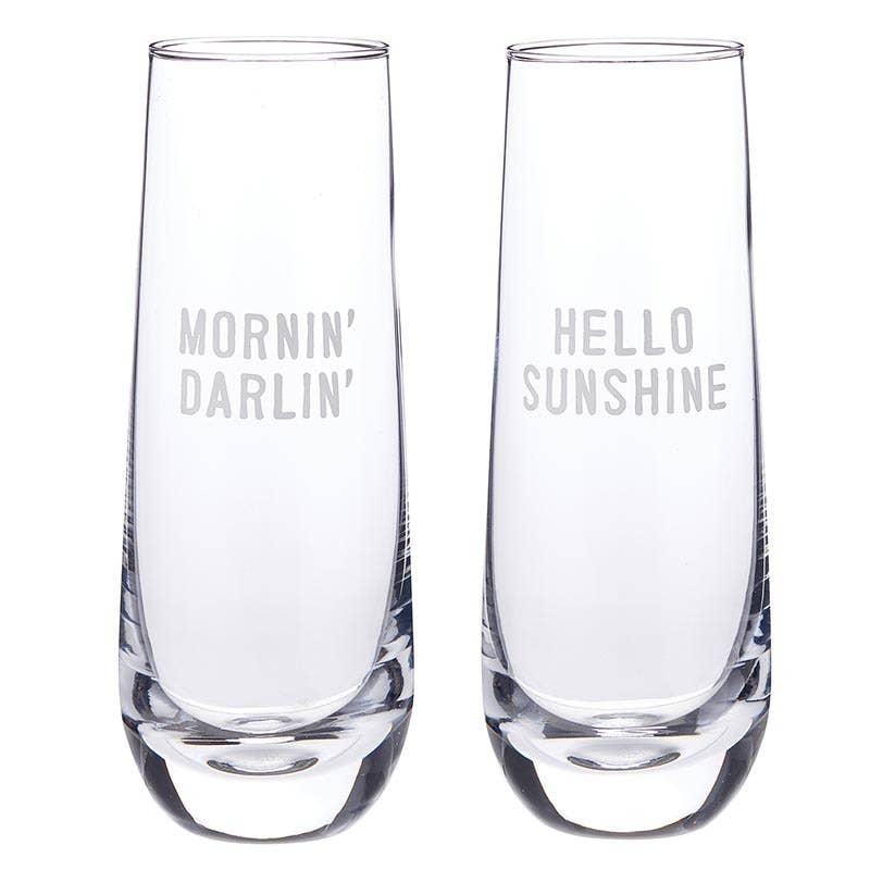 Good Morning Sunshine Mimosa Glass Set - Juice Cleanse